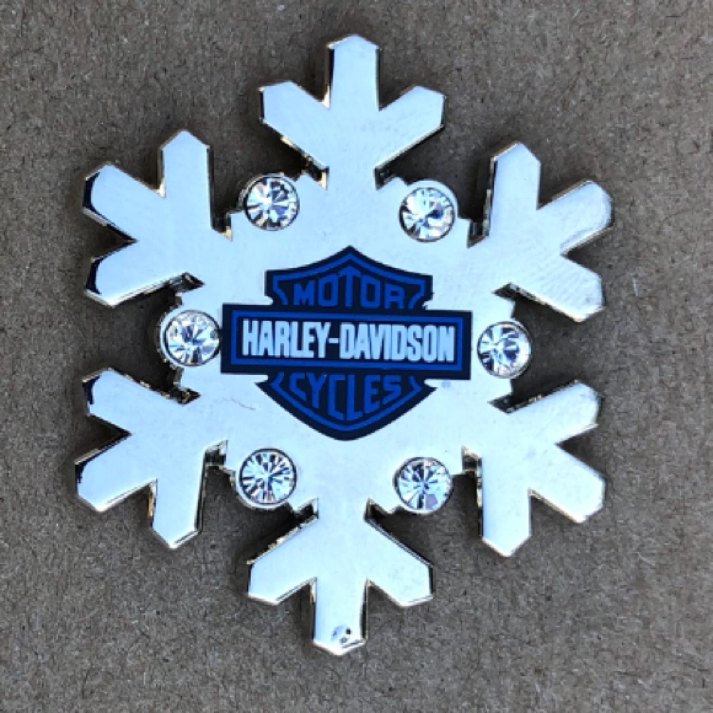 Motorcycle snowflake pin
